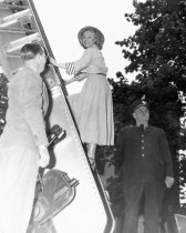 Queen XXI Gretchen V Merrill and fire truck